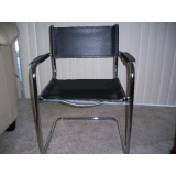 4 BLACK AND CHROME CHAIRS